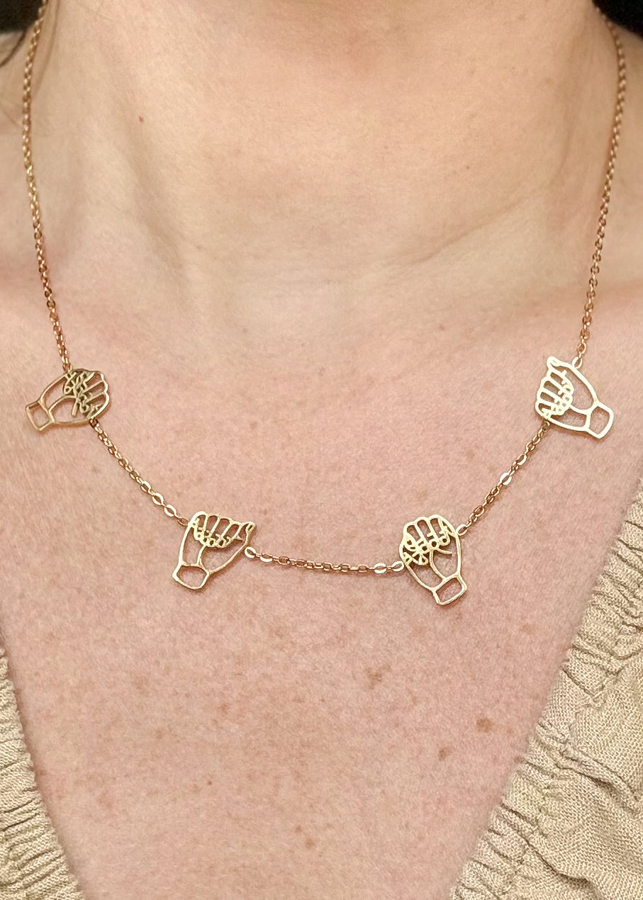 MAMA Fingerspelling Necklace